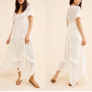 Free People Bring The Romance Handkerchief Hem Maxi Dress